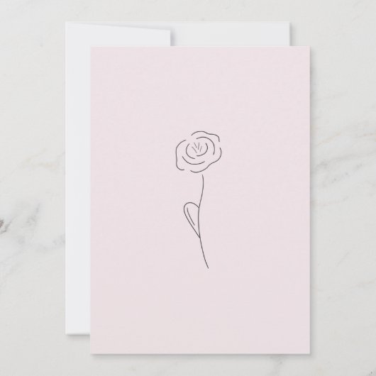 Leichte Rosa Blume Art Monogram Wedding Einladung (Rückseite)