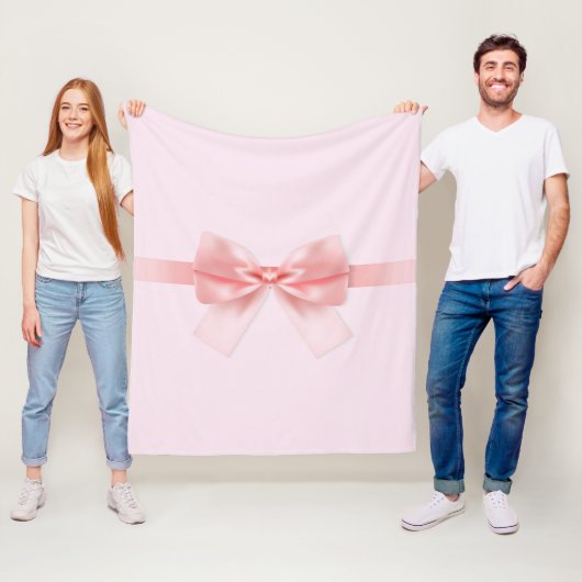 Leichte rosa Bow Wrapped Fleece Blanket (Beispiel)