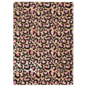 Leichte rosa Foil- & Gold-Glam Glitzer Leopard Spo Klemmbrett (Rückseite)
