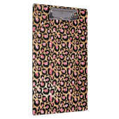 Leichte rosa Foil- & Gold-Glam Glitzer Leopard Spo Klemmbrett (Rechts)