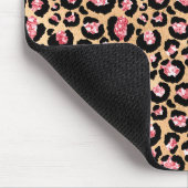 Leichte rosa Foil- & Gold-Glam Glitzer Leopard Spo Mousepad (Ecke)