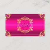 Leichte Rosa Gold Verziert mit Monogramm Prächtig Visitenkarte (Vorderseite)