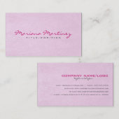 Leichte rosa Imitate Leder Aussehen Textur Visitenkarte (Vorne/Hinten)