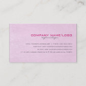 Leichte rosa Imitate Leder Aussehen Textur Visitenkarte (Rückseite)