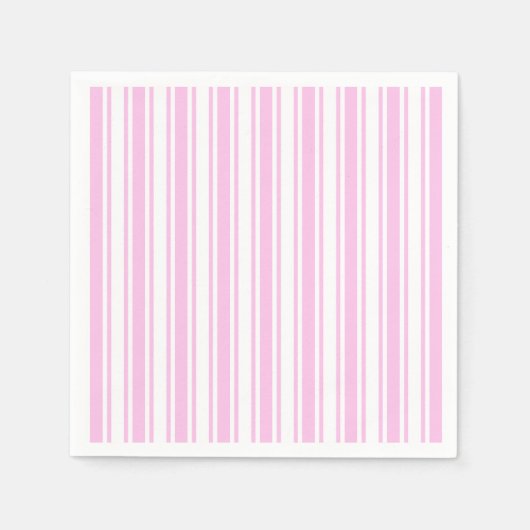 Leichte, rosa und weiße Streifen aus Süßigkeiten Serviette (Vorderseite)