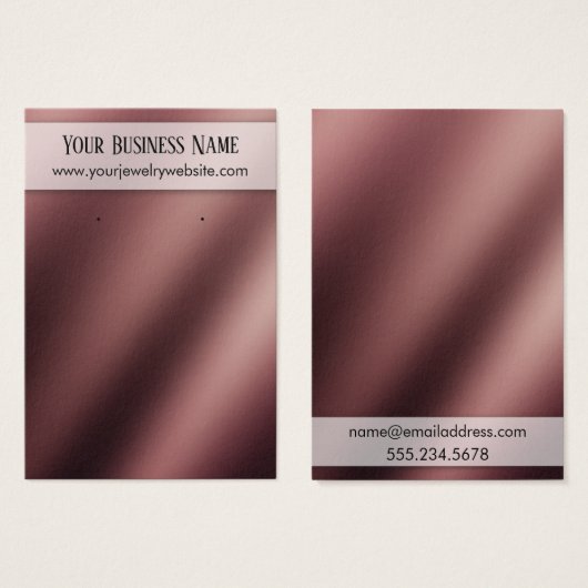 Leichte Rose Gold Ombre Earring Display Card (Vorne & Hinten)