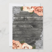 Leichte Rose Grau Rustikale Weiße Hochzeit Einladung (Rückseite)