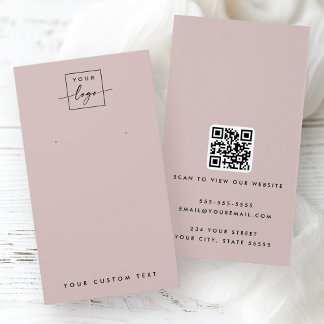 Leichte Rose Taublogo QR Ohrring-Grafikkarte