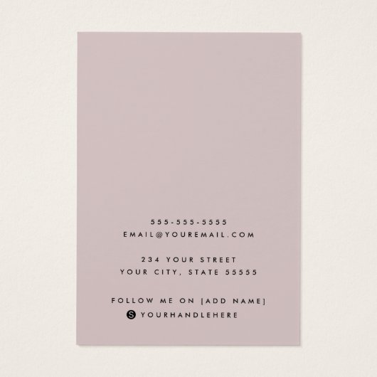 Leichte Rose taumele Ohrring-Grafikkarte (Rückseite)