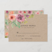 Leichte rustikale Sommer-Flora-UAWG RSVP Karte (Vorne/Hinten)