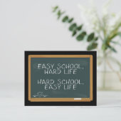 Leichte Schule, hartes Leben - harte Schule, einfa Postkarte (Stehend Vorderseite)