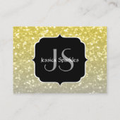 Leichte, silbergraue Imitate glänzen Monogramm Visitenkarte (Rückseite)