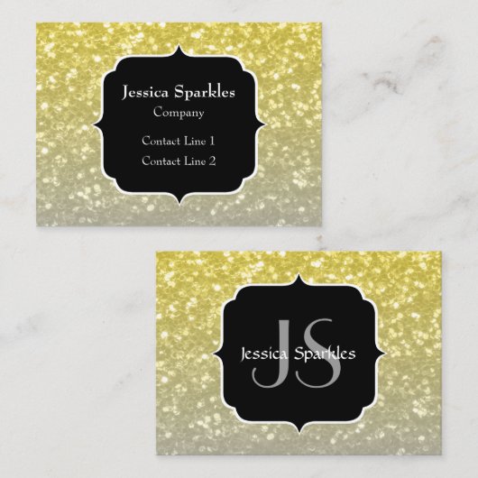 Leichte, silbergraue Imitate glänzen Monogramm Visitenkarte (Vorne/Hinten)