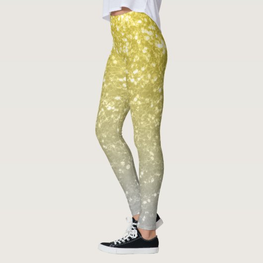 Leichte, silbergraue Imitate Glitzern Leggings (Links)