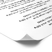 Leichte Speisekarte Preisliste Plakat (Ecke)