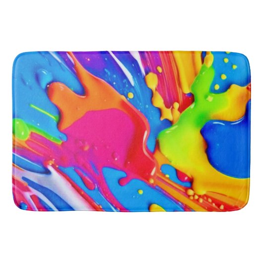 Leichte Spritzer-Farbburstgestaltung Badematte (Vorderseite)