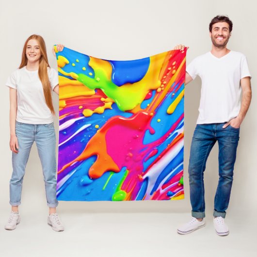 Leichte Spritzer-Farbburstgestaltung Fleecedecke (Beispiel)