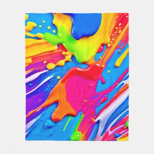 Leichte Spritzer-Farbburstgestaltung Fleecedecke (Vorderseite)