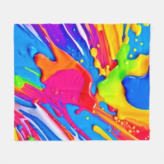 Leichte Spritzer-Farbburstgestaltung Fleecedecke (Vorderseite (Horizontal))