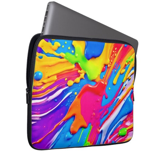 Leichte Spritzer-Farbburstgestaltung Laptopschutzhülle (Vorne Rechts)