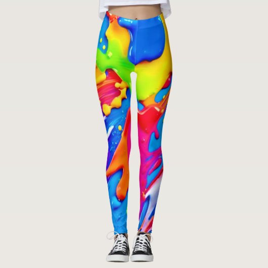 Leichte Spritzer-Farbburstgestaltung Leggings (Vorderseite)