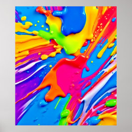 Leichte Spritzer-Farbburstgestaltung Poster