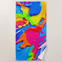 Leichte Spritzer-Farbburstgestaltung Strandtuch