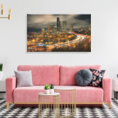 Leichte Streifen von Autos nachts Leinwanddruck (Insitu (Wohnzimmer))