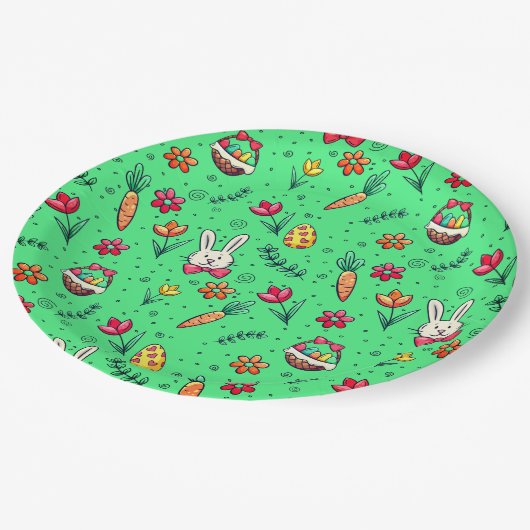 Leichte Teller für grüne Ostermuster (Schrägansicht)
