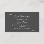 Leichte und dunkelgraue Ornamente mit Verzierten L Visitenkarte (Rückseite)