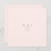 Leichte und einfache Hochzeit am modernen Blush Sq Einladung (Vorne/Hinten)