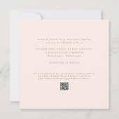Leichte und einfache Hochzeit am modernen Blush Sq Einladung (Rückseite)
