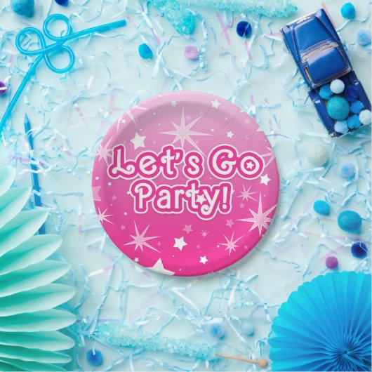 Leichte und heiß rosa Sparkeln - Party gehen Pappteller (Party)