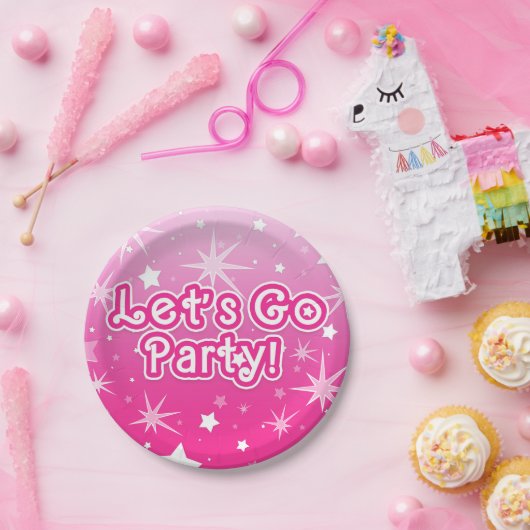 Leichte und heiß rosa Sparkeln - Party gehen Pappteller (Party)