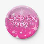 Leichte und heiß rosa Sparkeln - Party gehen Pappteller (Vorderseite)