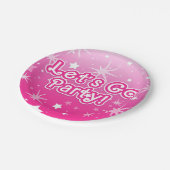 Leichte und heiß rosa Sparkeln - Party gehen Pappteller (Schrägansicht)