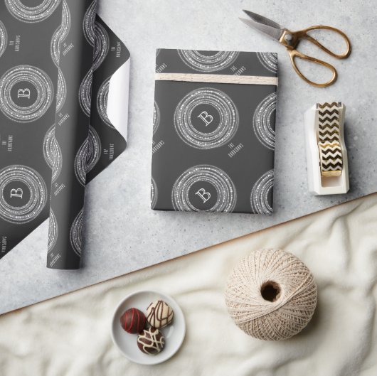 Leichte und helle Glitzern Circles Monogramm Urlau Geschenkpapier (Kunsthandwerk)