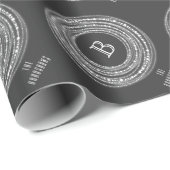 Leichte und helle Glitzern Circles Monogramm Urlau Geschenkpapier (Rolleneckpunkt)