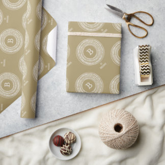Leichte und helle Glitzern Circles Monogramm Urlau Geschenkpapier