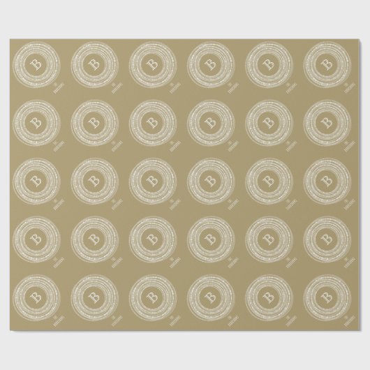 Leichte und helle Glitzern Circles Monogramm Urlau Geschenkpapier (Flach)