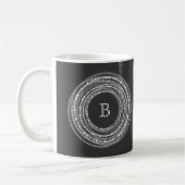 Leichte und helle Glitzern Circles Monogramm Urlau Kaffeetasse (Links)