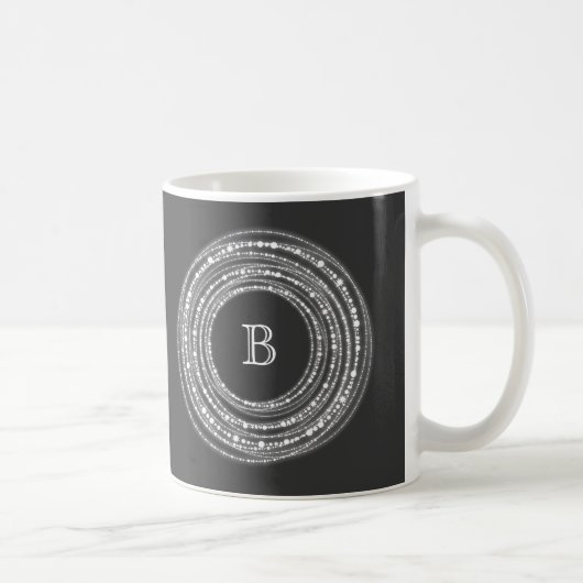 Leichte und helle Glitzern Circles Monogramm Urlau Kaffeetasse (Rechts)