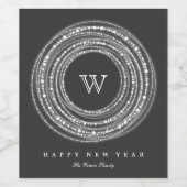 Leichte und helle Glitzern Circles Monogramm Urlau Weinetikett (Einzelnes Label)