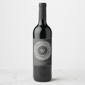 Leichte und helle Glitzern Circles Monogramm Urlau Weinetikett