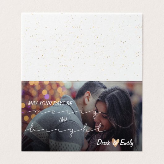 Leichte und helle Hübsche Script-Holiday-Fotokarte (Außenseite Aufgefaltet)