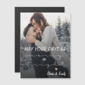 Leichte und helle Hübsche Script-Holiday-Fotokarte Magnetkarte (Vorne/Hinten)