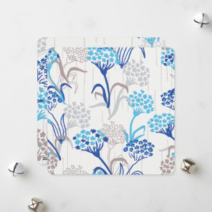 Leichte und luftige Hortensien-Blumenmuster Feiertagskarte