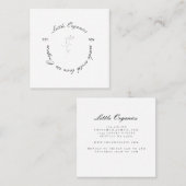 Leichte und luftige moderne Bio Logo-Eigenart Quadratische Visitenkarte (Vorne/Hinten)