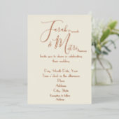 Leichte und luftige Rose Gold Foil Hochzeit Einlad Folieneinladung (Stehend vorne)