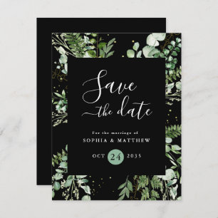 Leichte und schwarze Eukalyptus Save the Date